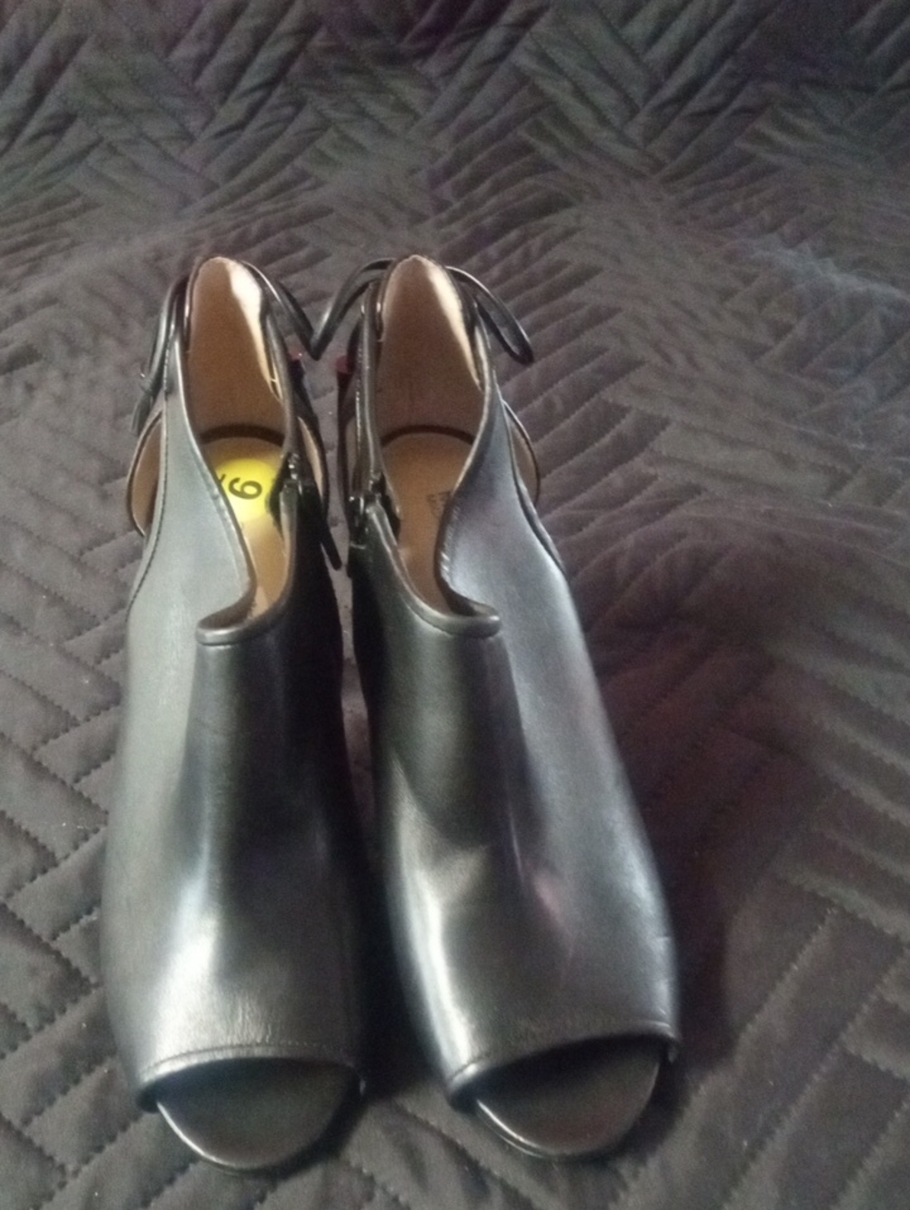 MICHAEL Michael Kors Black Open-Toe Slingback Heels